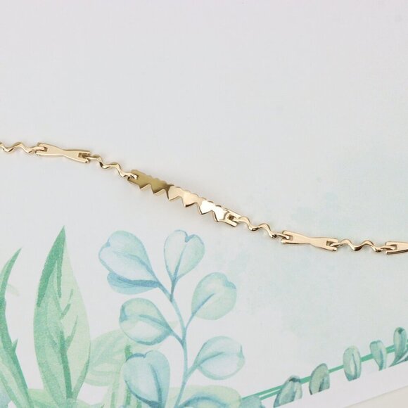 "Trendy Zigzag Rose Gold Bracelet in High Quality Gold Plated Brass, XPBL0868 - Picture 5 of 12